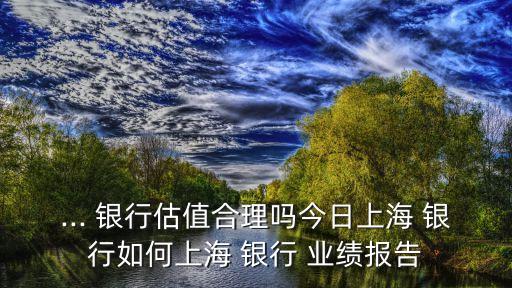 ... 銀行估值合理嗎今日上海 銀行如何上海 銀行 業(yè)績(jī)報(bào)告