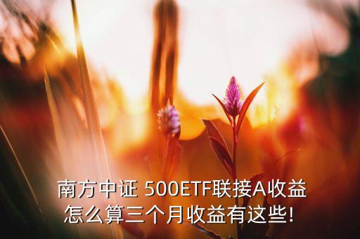  南方中證 500ETF聯(lián)接A收益怎么算三個(gè)月收益有這些!