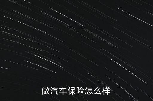 做汽車保險(xiǎn)怎么樣