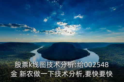 股票k線圖技術(shù)分析:給002548金 新農(nóng)做一下技術(shù)分析,要快要快