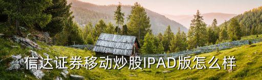 信達(dá)證券移動炒股IPAD版怎么樣