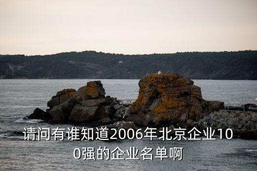 請問有誰知道2006年北京企業(yè)100強(qiáng)的企業(yè)名單啊