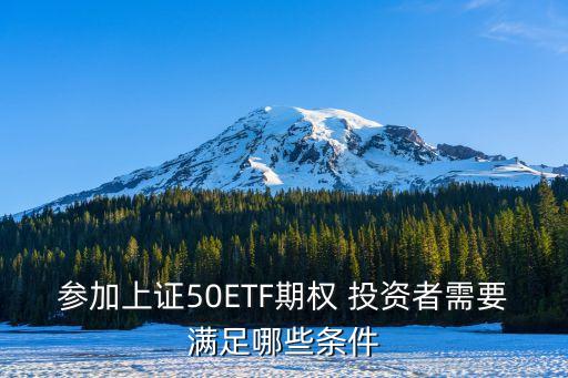 參加上證50ETF期權(quán) 投資者需要滿足哪些條件