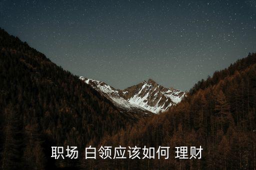 職場(chǎng) 白領(lǐng)應(yīng)該如何 理財(cái)