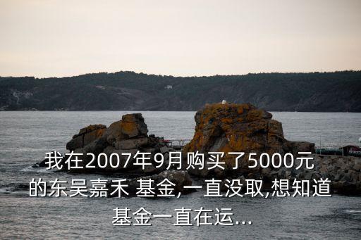 我在2007年9月購(gòu)買(mǎi)了5000元的東吳嘉禾 基金,一直沒(méi)取,想知道 基金一直在運(yùn)...