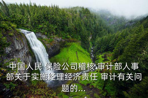 中國人民 保險公司稽核 審計部人事部關于實施經理經濟責任 審計有關問題的...