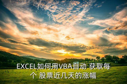 EXCEL如何用VBA自動 獲取每個 股票近幾天的漲幅