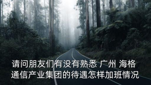 請問朋友們有沒有熟悉 廣州 海格 通信產業(yè)集團的待遇怎樣加班情況