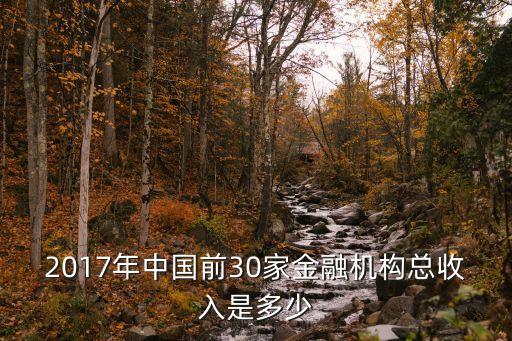 2017年中國前30家金融機構(gòu)總收入是多少