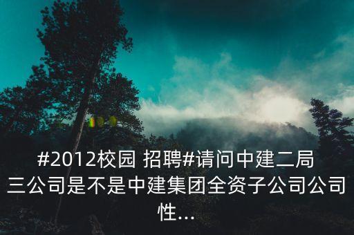 #2012校園 招聘#請(qǐng)問(wèn)中建二局三公司是不是中建集團(tuán)全資子公司公司性...