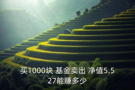 買1000塊 基金賣出 凈值5.527能賺多少