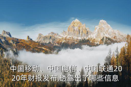  中國移動、中國電信、中國聯(lián)通2020年財(cái)報(bào)發(fā)布,透露出了哪些信息