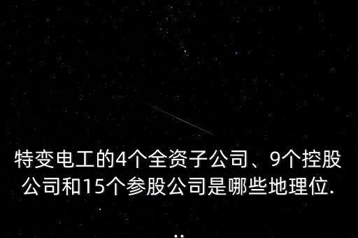 特變電工的4個全資子公司、9個控股公司和15個參股公司是哪些地理位...