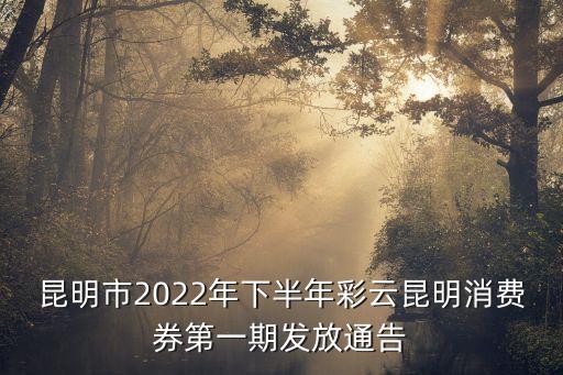 昆明市2022年下半年彩云昆明消費券第一期發(fā)放通告