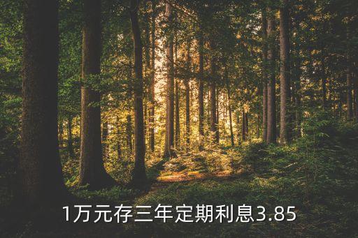 1萬元存三年定期利息3.85