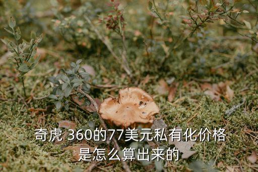  奇虎 360的77美元私有化價(jià)格是怎么算出來的