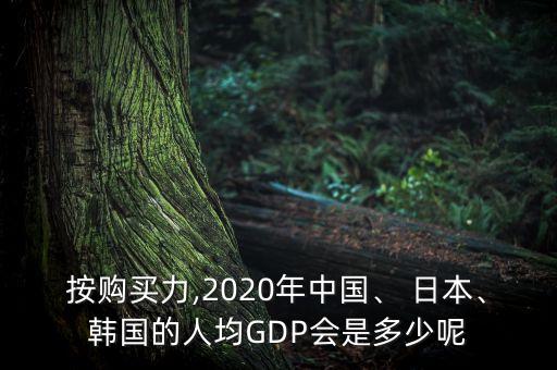 按購買力,2020年中國、 日本、韓國的人均GDP會是多少呢