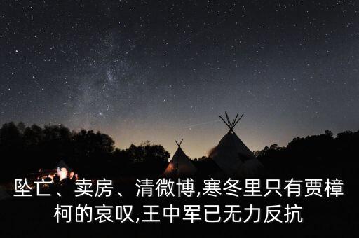 墜亡、賣房、清微博,寒冬里只有賈樟柯的哀嘆,王中軍已無力反抗