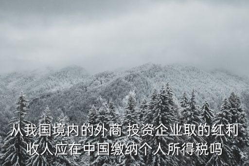 從我國(guó)境內(nèi)的外商 投資企業(yè)取的紅利收人應(yīng)在中國(guó)繳納個(gè)人所得稅嗎