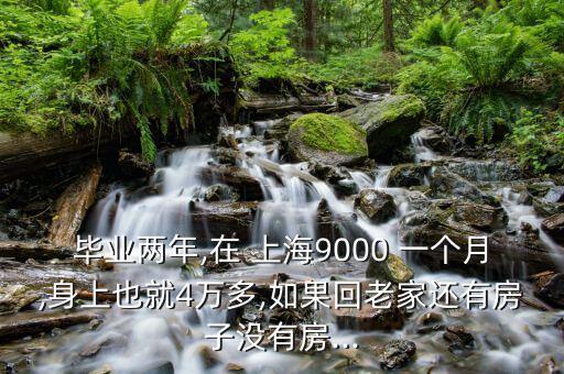 畢業(yè)兩年,在 上海9000 一個(gè)月,身上也就4萬(wàn)多,如果回老家還有房子沒有房...