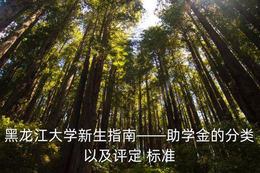 黑龍江大學新生指南——助學金的分類以及評定 標準