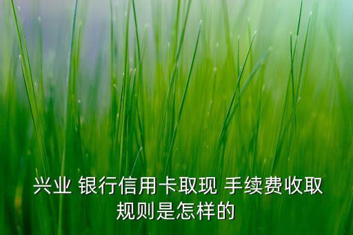  興業(yè) 銀行信用卡取現(xiàn) 手續(xù)費(fèi)收取規(guī)則是怎樣的