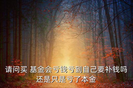 請問買 基金會虧錢虧到自己要補(bǔ)錢嗎還是只是虧了本金