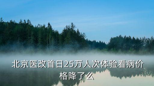  北京醫(yī)改首日25萬(wàn)人次體驗(yàn)看病價(jià)格降了么