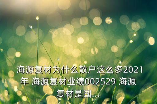  海源復(fù)材為什么散戶(hù)這么多2021年 海源復(fù)材業(yè)績(jī)002529 海源復(fù)材是國(guó)...