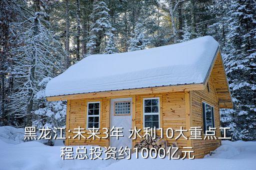 黑龍江:未來(lái)3年 水利10大重點(diǎn)工程總投資約1000億元