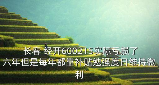  長春 經(jīng)開600215實(shí)際虧損了六年但是每年都靠補(bǔ)貼勉強(qiáng)度日維持微利