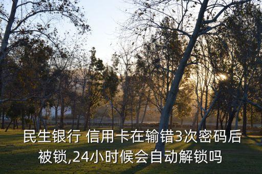  民生銀行 信用卡在輸錯3次密碼后被鎖,24小時候會自動解鎖嗎