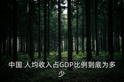 中國 人均收入占GDP比例到底為多少