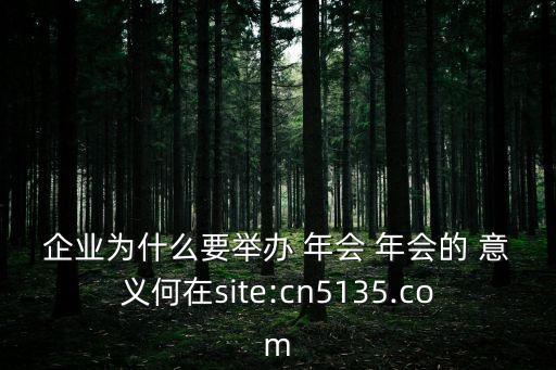 企業(yè)為什么要舉辦 年會 年會的 意義何在site:cn5135.com