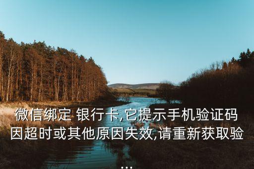 微信綁定 銀行卡,它提示手機驗證碼因超時或其他原因失效,請重新獲取驗...