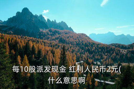 每10股派發(fā)現(xiàn)金 紅利人民幣2元(什么意思啊