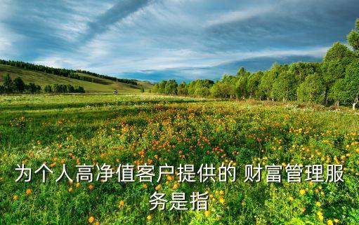 為個(gè)人高凈值客戶提供的 財(cái)富管理服務(wù)是指