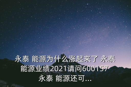  永泰 能源為什么漲起來(lái)了 永泰 能源業(yè)績(jī)2021請(qǐng)問600157 永泰 能源還可...