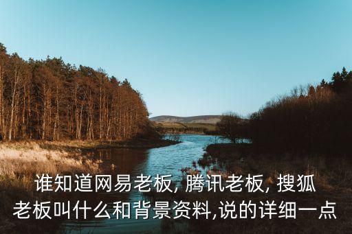 誰(shuí)知道網(wǎng)易老板, 騰訊老板, 搜狐老板叫什么和背景資料,說(shuō)的詳細(xì)一點(diǎn)