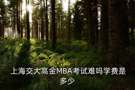  上海交大高金MBA考試難嗎學(xué)費(fèi)是多少