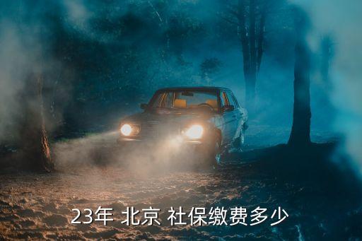 23年 北京 社保繳費多少