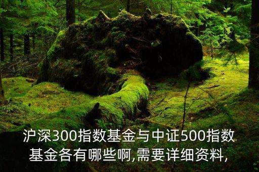 滬深300指數(shù)基金與中證500指數(shù)基金各有哪些啊,需要詳細(xì)資料,