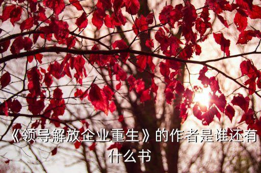 《領(lǐng)導(dǎo)解放企業(yè)重生》的作者是誰(shuí)還有什么書