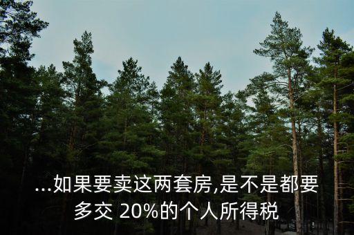 ...如果要賣這兩套房,是不是都要多交 20%的個人所得稅