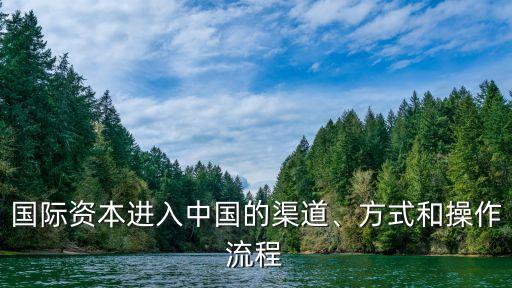 國際資本進(jìn)入中國的渠道、方式和操作流程