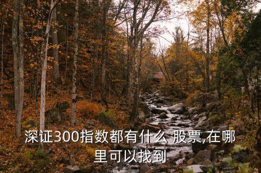 深證300指數(shù)都有什么 股票,在哪里可以找到