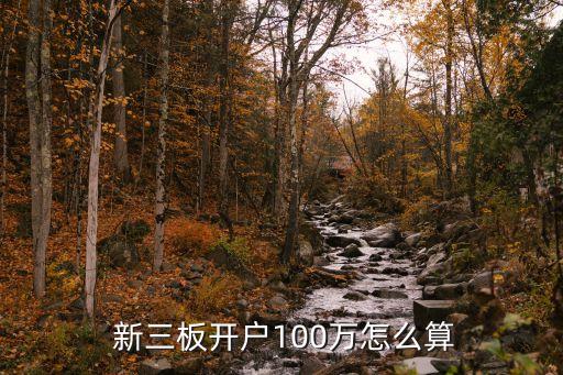  新三板開戶100萬(wàn)怎么算