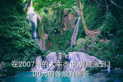 在2007年的大牛市中,曾經(jīng)漲到300元的各股有哪些