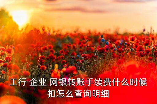 工行 企業(yè) 網(wǎng)銀轉(zhuǎn)賬手續(xù)費(fèi)什么時(shí)候扣怎么查詢明細(xì)