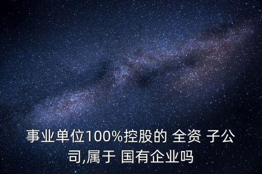 事業(yè)單位100%控股的 全資 子公司,屬于 國有企業(yè)嗎